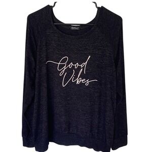 Buffalo David Bitton Good Vibes Black Pullover Long Sleeve Top‎ XL